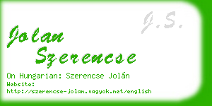 jolan szerencse business card