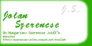 jolan szerencse business card